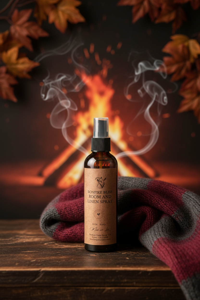 Bonfire Bliss Room and Linen Spray by the fire