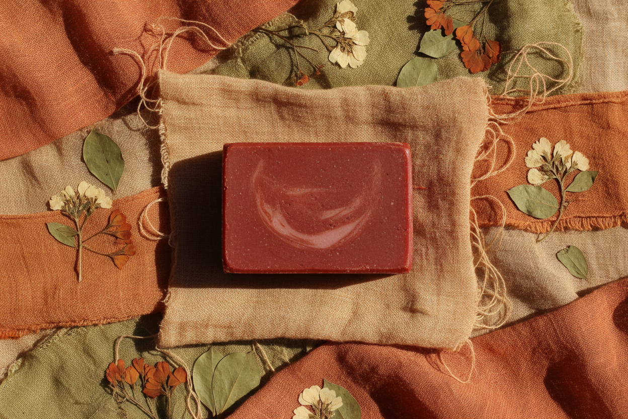Earthy Calm Background for Red Clay Soap