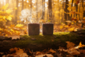 Harvest Smoke soap bars in a warm autumn forest scene