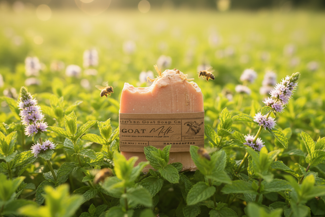 Peppermint & Honey Soap in Field