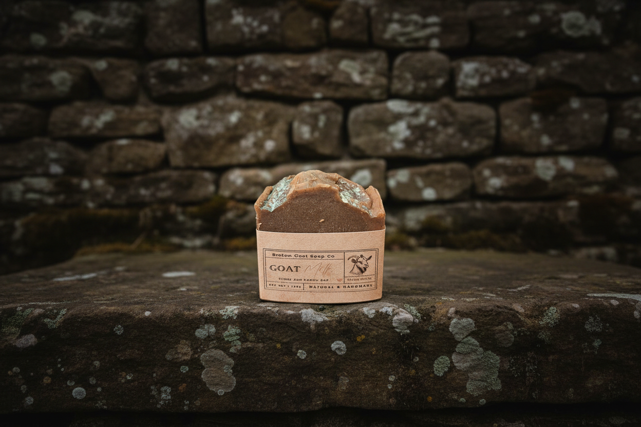 Stone and Earth Soap on Ancient Stone Background